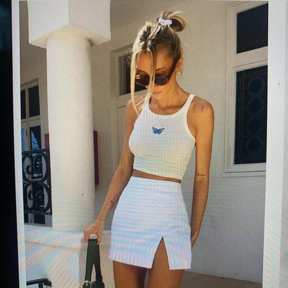 Princess Polly White Mini Skirt with Front Slit